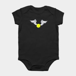 Flying Tennis Ball for Funny Design forTennis Lovers Baby Bodysuit